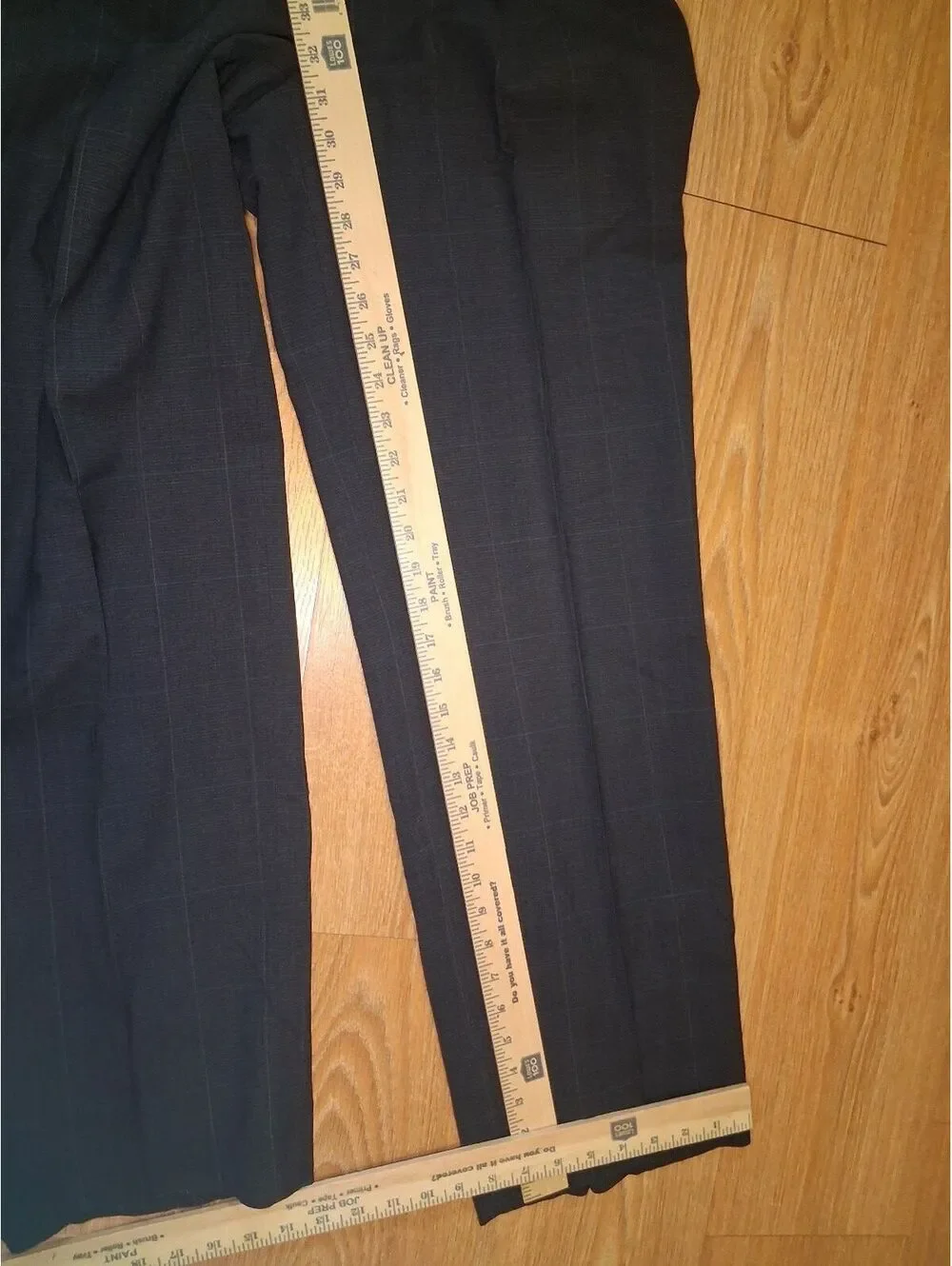 Hart Schaffner Marx 2 PC Suit 40L 30x32 Gray Virgin Wool